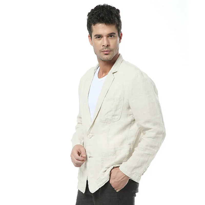 Linen jacket mens casual Clearance