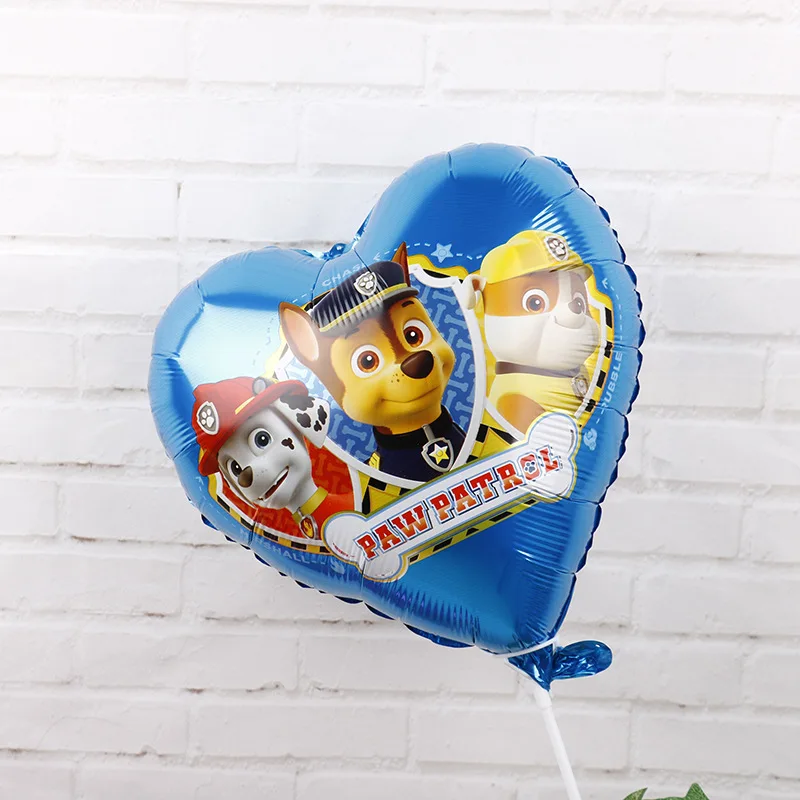 Paw Patrol одноразовые пластинки 18 дюймовые баллоны из алюминиевой фольги в форме сердца