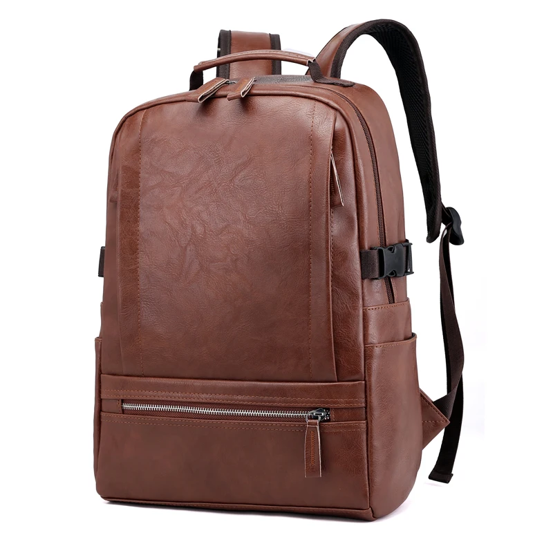 

2019 Men Backpack High Quality Leather Youth Travel Rucksack School Book Bag Male Laptop Business bagpack mochila Shoulder Bag