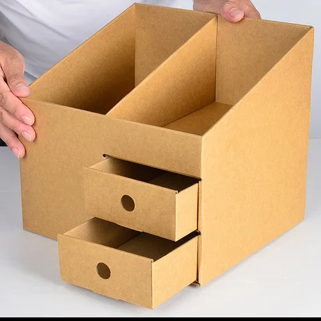 Коробки для хранения и ящики organizador rangement простая Крафт Бумага Настольная коробка