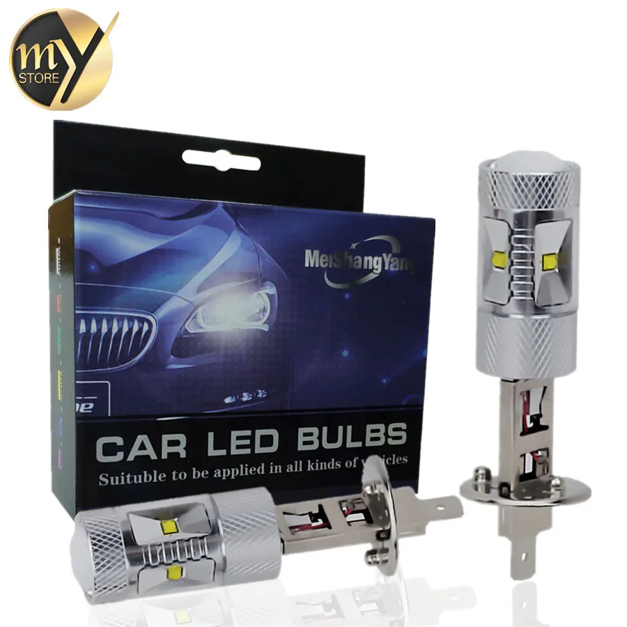 1 pair super bright white cree chip bright car light bulb lamp h1 led