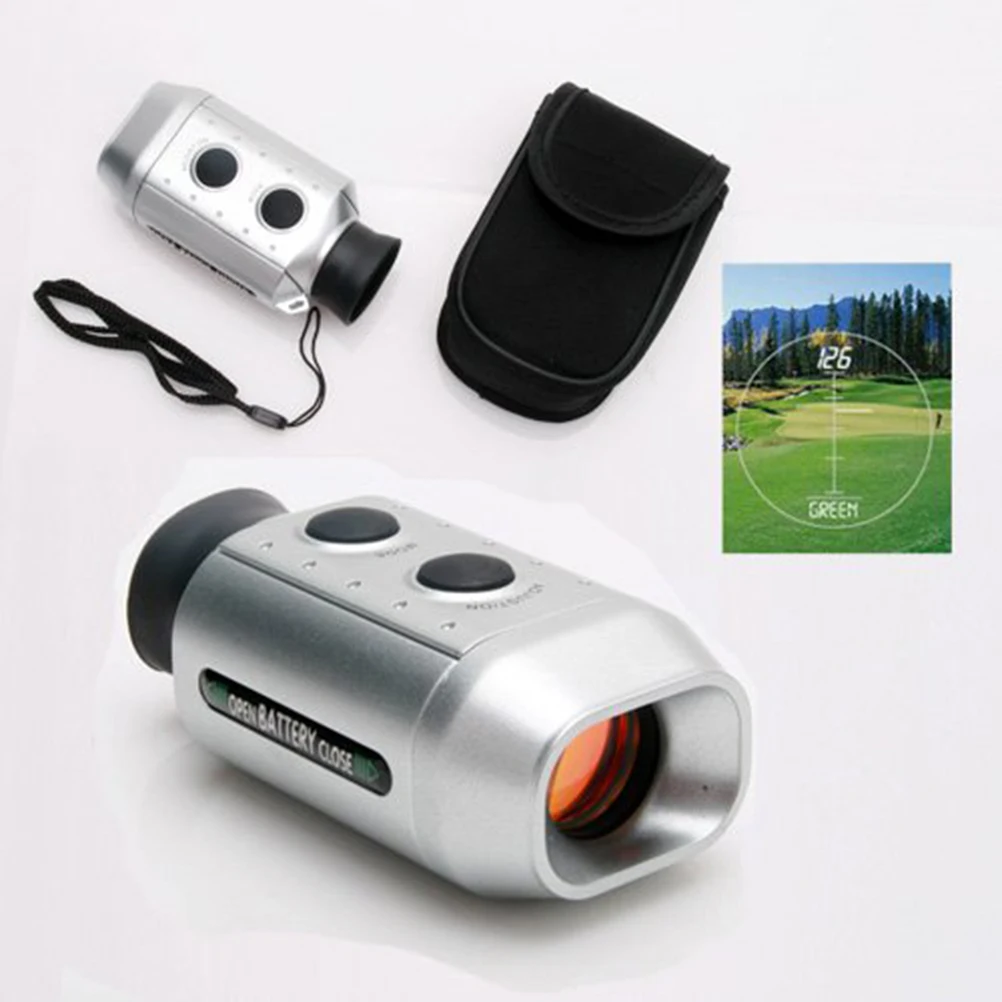 Цифровой 7X монокулярный дальномер для гольфа Golfscope с чехлом(серебристый