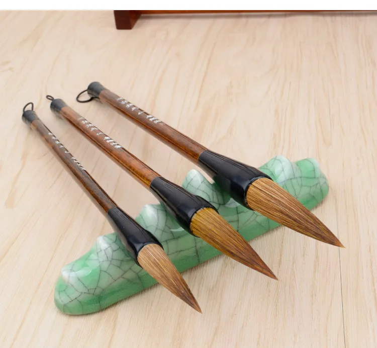 Cabelo de lã Macia Caligrafia Chinesa Pincel Conjunto Caneta Cabelo Doninha Tradicional Chinês Pintura Escova Regular Roteiro 7 Cheap Pincéis de pintura