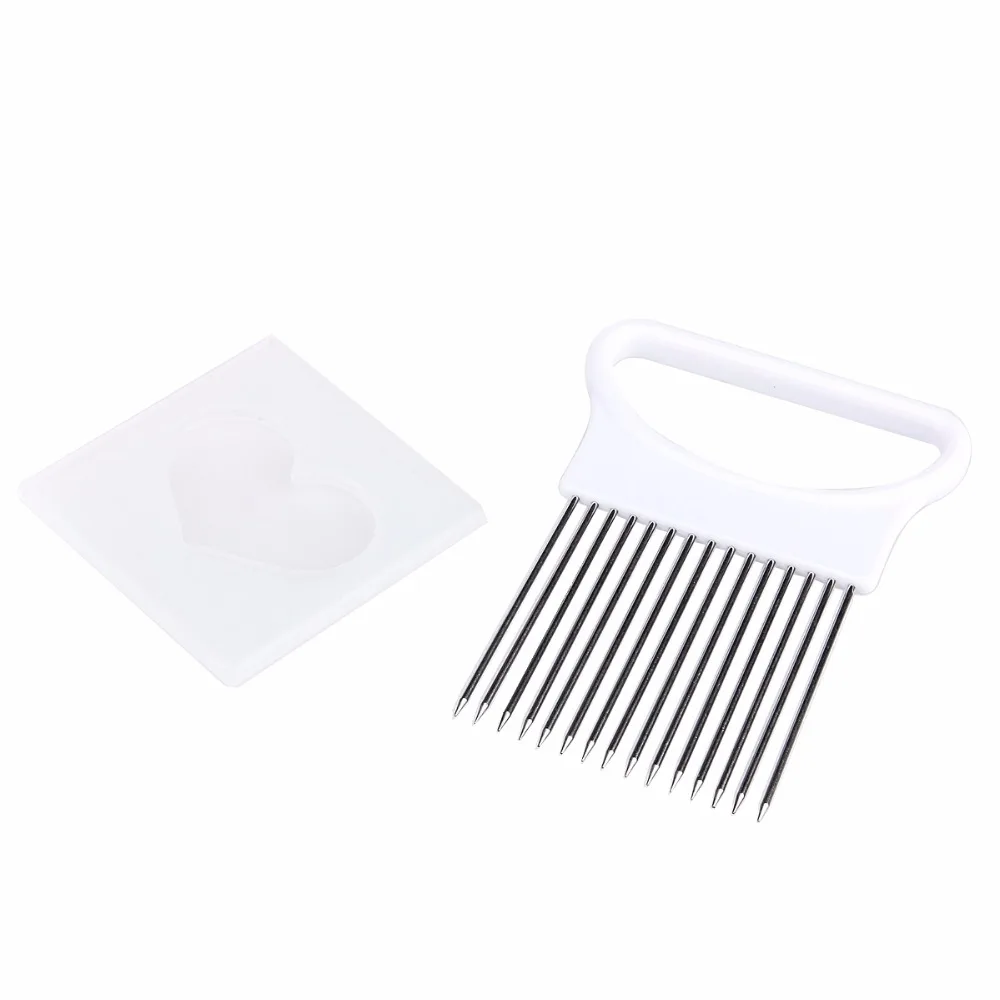 Easy Cut Onion Holder Stainless Steel Onion Tomato Slicer Vegetable Cutter Safety Cooking Tools Kitchen Gadgets Kitchen