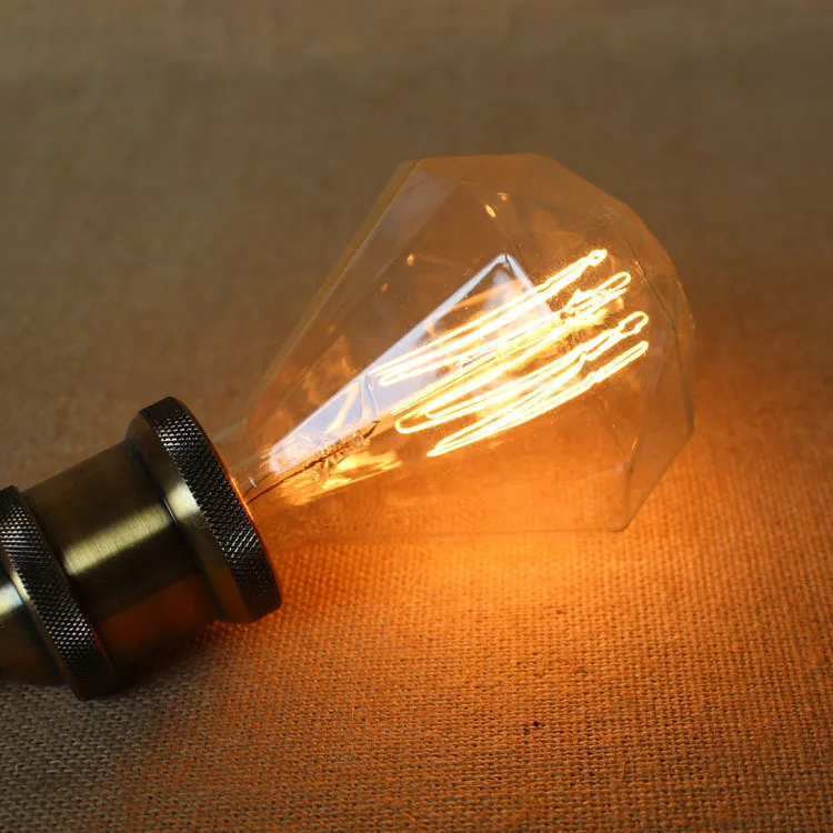 G95 алмаз Эдисона мощностью 40 Вт 220 В античный подвесной Винтаж лампа накаливания Эдисона light модные хрустальные люстры свет лампа накаливания(Эдисона