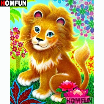 

HOMFUN Full Square/Round Drill 5D DIY Diamond Painting "Cartoon lion" Embroidery Cross Stitch 5D Home Decor Gift A14716