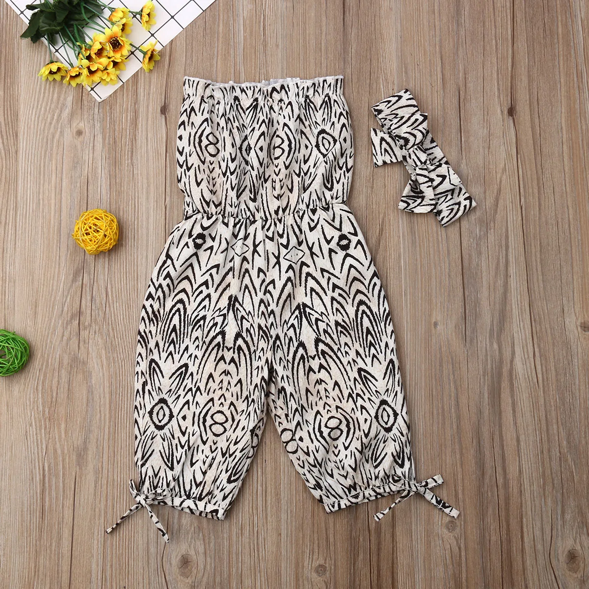 2PCS Kids Baby Girls Leopard Romper Cotton Playsuit Jumpsuit Summer Outfit