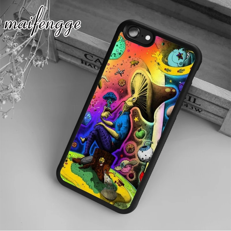 

maifengge Weird Trippy Mushroom Psychedelic Art Case For iPhone 6 6S 7 8 Plus X 5 5S SE Case cover for Samsung S5 S6 S7 edge S8