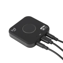 Wireless Bluetooth Transmitter and Receiver Adapter 4.2 Audio APT-X NFC CVC6.0 Built-in Microphone AUX Out for Smartphone PC TV