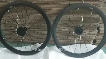 

1pair Newest lightest 700C 50mm Road racing bike twill 3K full carbon fibre tubular rims bicycle wheelsets 23mm width Free ship