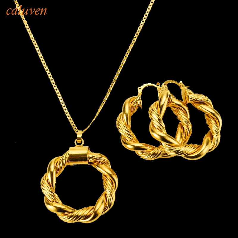 Комплект из колье и серёг эфиопское золото|ethiopian necklace|dubai gold jewelryafrican set |