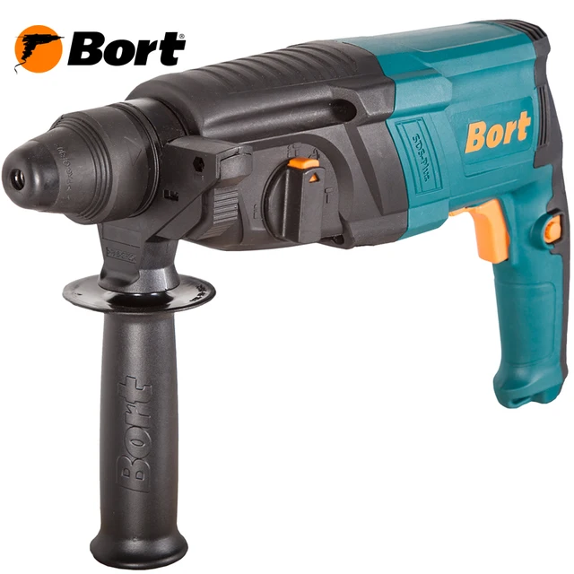 Перфоратор электрический Bort BHD-850X (Мощность 850 Вт, энергия удара 3.2 Дж, 3 режима: сверление/сверление с ударом/долбление, скорость вращения 1300 об/мин, частота ударов 5500 уд/мин, реверс)