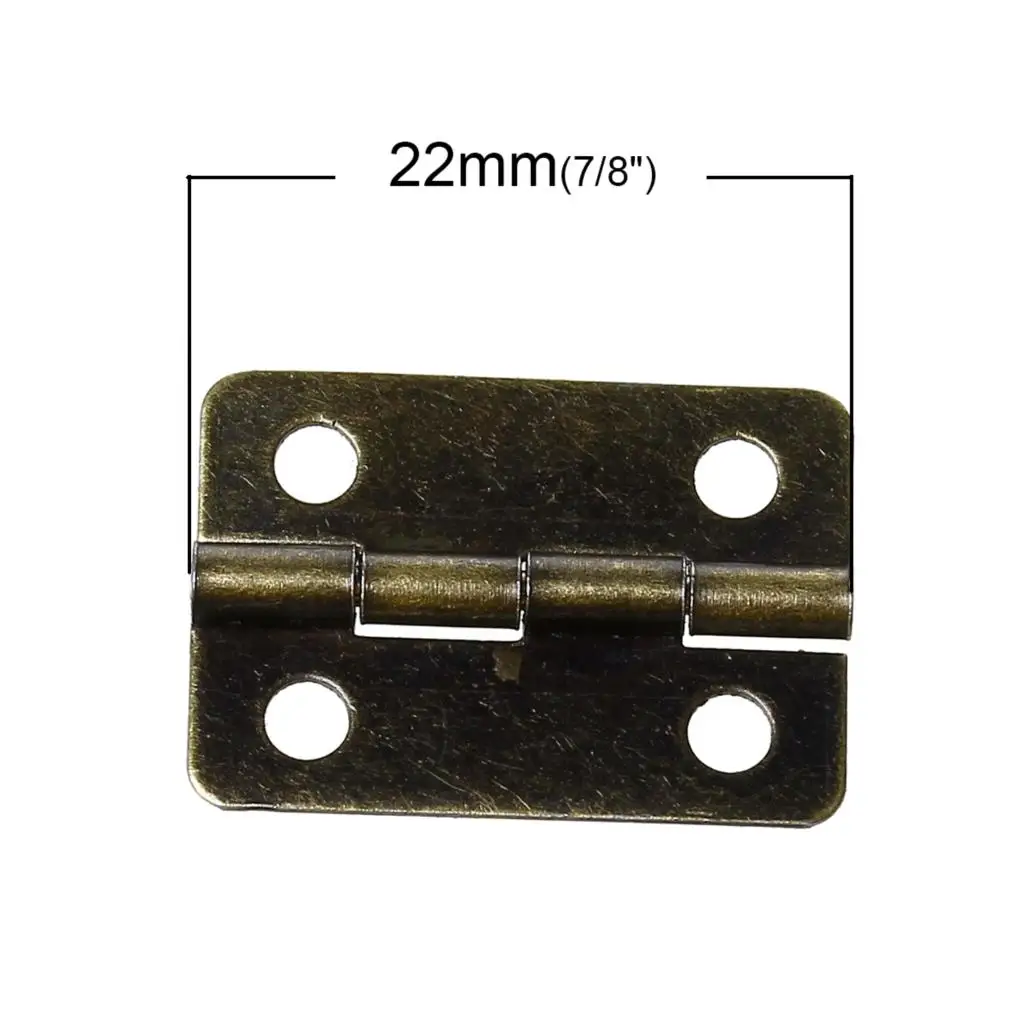 Door Butt Hinges(rotated from 0 degrees to 280 degrees)Antique Bronze 4 Holes 22mm x 15mm ,100 PCs 2016 new