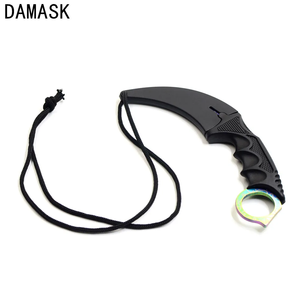 DAMASK Handmade Hunting Karambit Knife CS GO Never Fade Counter Strike Fighting Survival Tactical Knife Claw Camping knives Tool