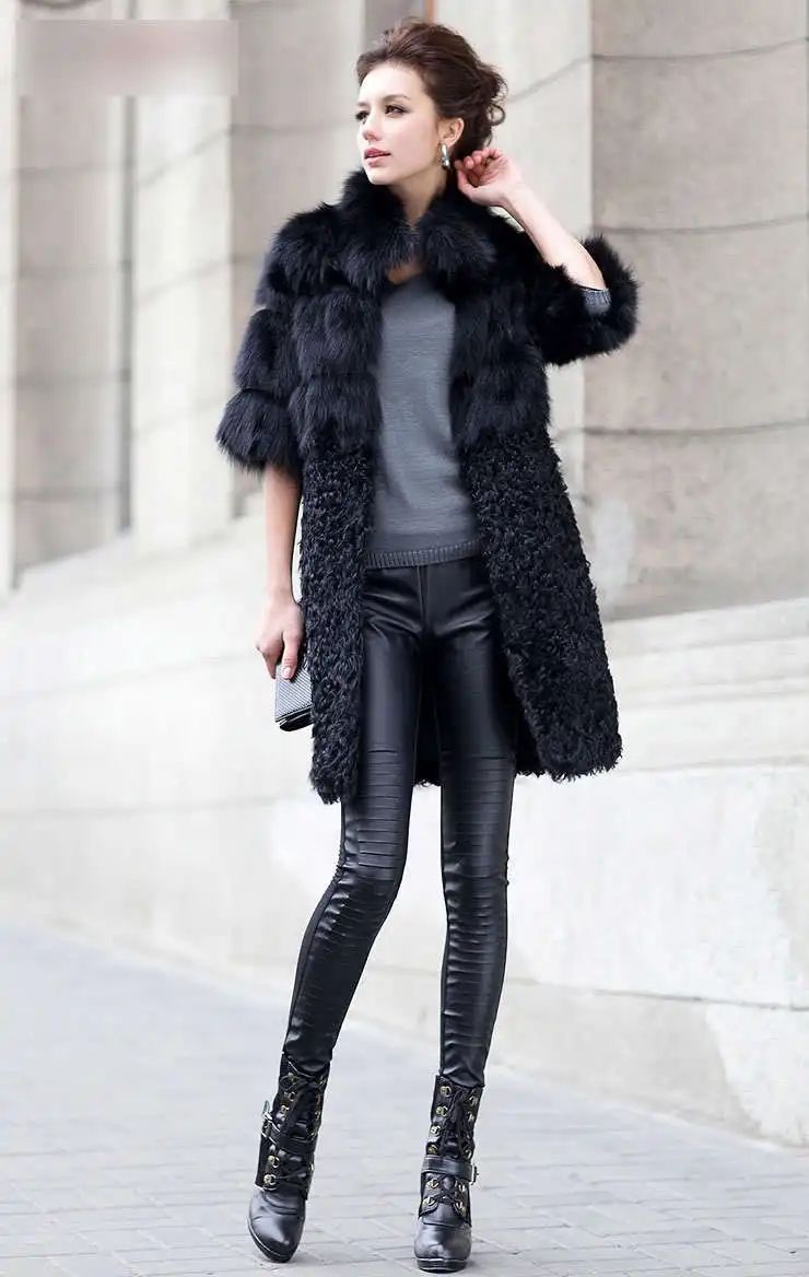 Longue Renard D'agneau Femmes Nouvelles Custom Manteau Et D'hiver Gratuite Dames Véritable Taille De Livraison Mode Outwear Veste Fourrure wfOq8