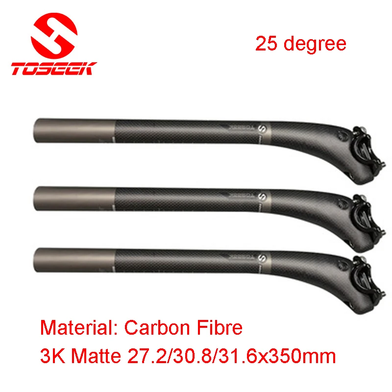 

TOSEEK Full Carbon fiber road bicycle seatpost MTB carbon bike seat post 3k 27.2/30.8/31.6* 350mm offest 25 degree bike parts