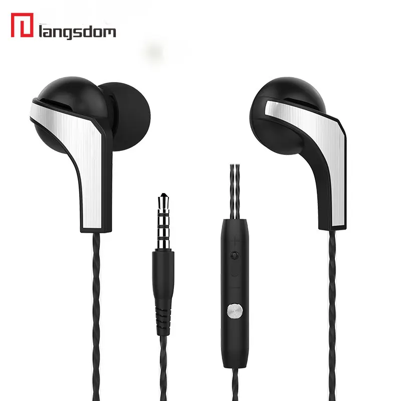 

Langsdom R29 In-Ear Metal Headsets Stereo Bass Music Earbuds with Microphone Volume Control Earphones for Mobile Phone