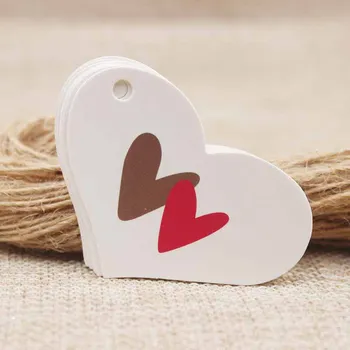 

DIy Heart gift tag 50pcs+50 rope /Meet my love wedding favor tag label.pink jewelry tag card .Lovey marriage label tag card