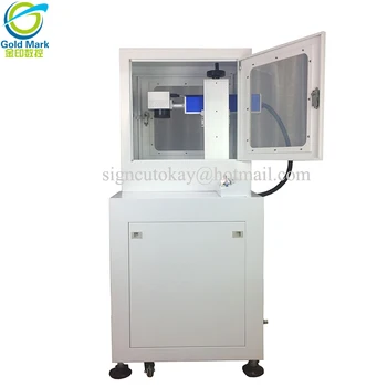 شراء 30 واط الألياف Raycus الليزر آلة وسم مع الغطاء الواقي لل مجوهرات الهاتف المحمول باد المقاوم للصدأ Dogtags