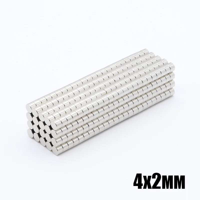500 шт 4x2 мм неодимовый магнит 4 x 2 N35 NdFeB постоянный маленький круглый супер мощный