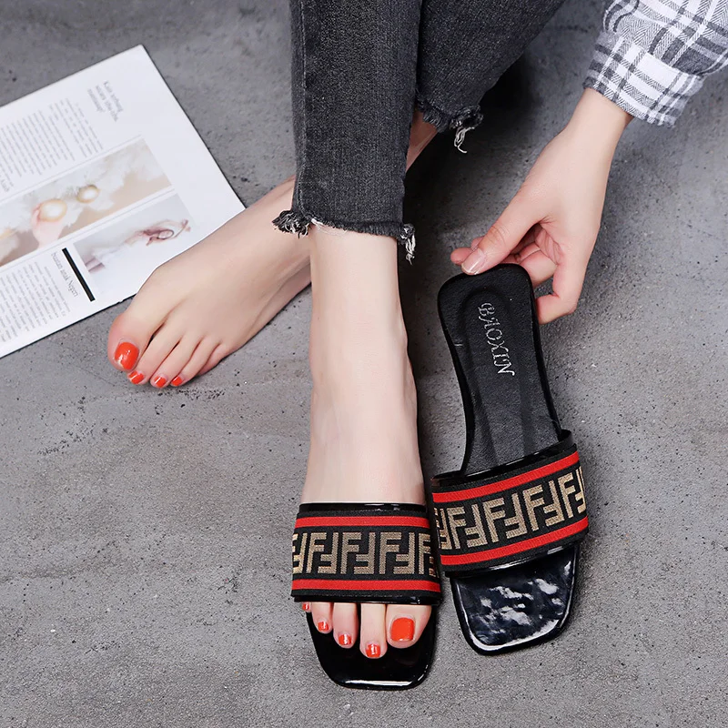 

New 2019 Women Summer Slipper Home Slip On Footwear Slippers Woman Casual Flat With Beach shoes Plus Size 35-40