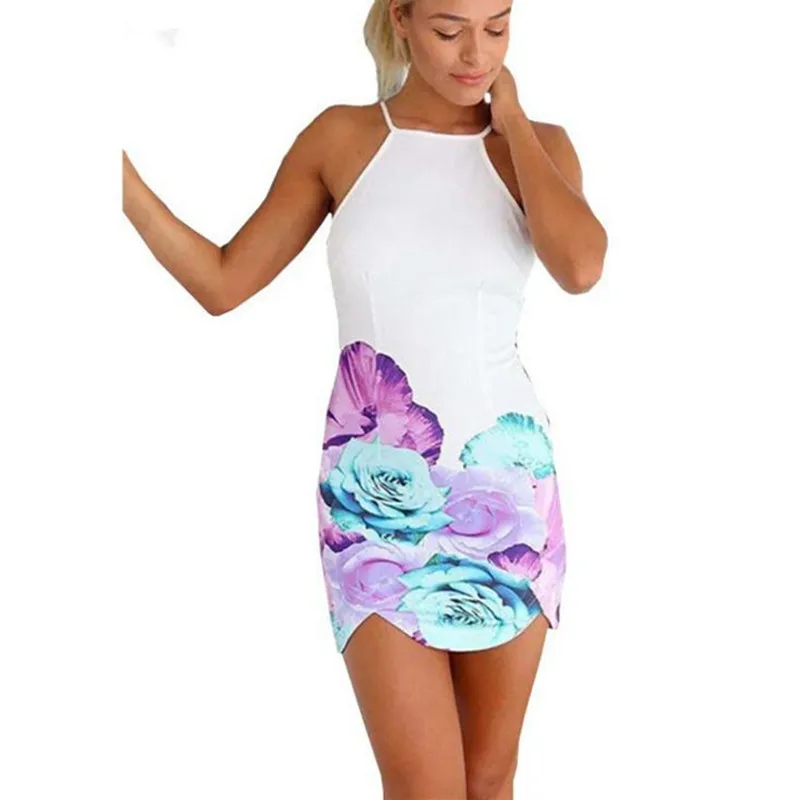 

Free shipping 2018 Fashion Women white print backless sexy dress lady celebrity evening casual Party prom club Dresses Vestidos