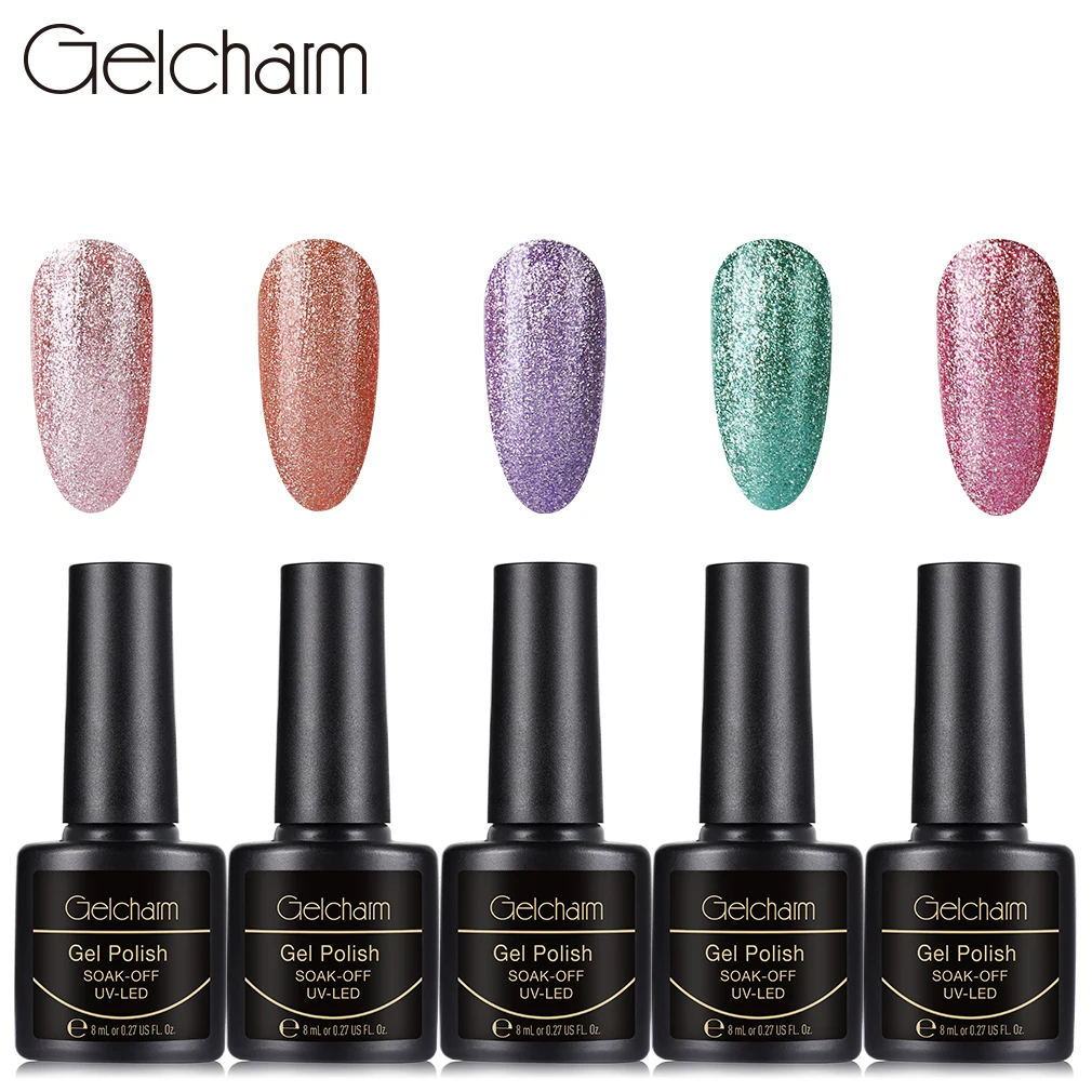 

8ml Bling Nail Gel Glitter Gel Nail Polish Stamping Polish Nail Art Hybrid Varnish Gelpolish Glitter Nails UV LED Gelpolish Ink