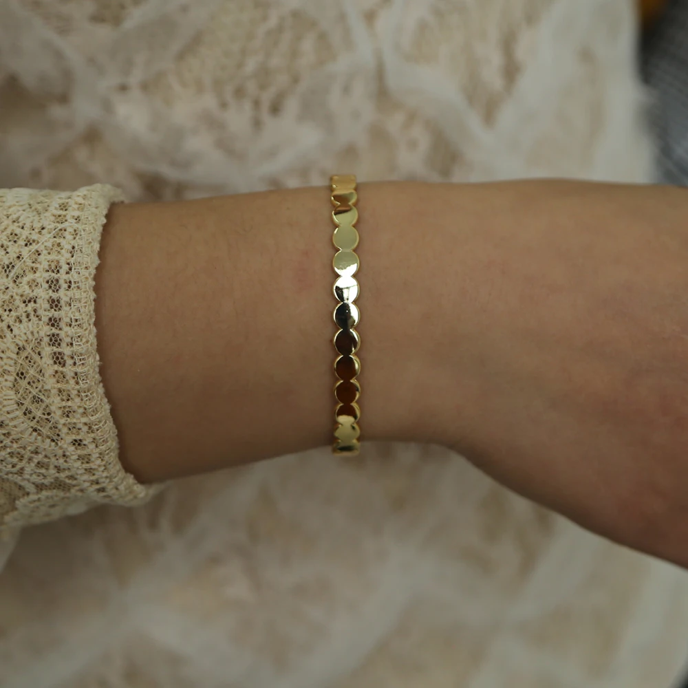 Открытый регулируемый металлический золотой цвет манжета браслет геометрическая форма пузыря Простые Классические Модные женские ювелирные изделия