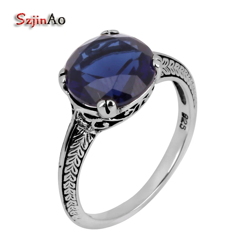 

Szjinao Fine jewelry wholesale sales fashion border flowers wedding band 4.3ct sapphrie women 925 sterling silver ring