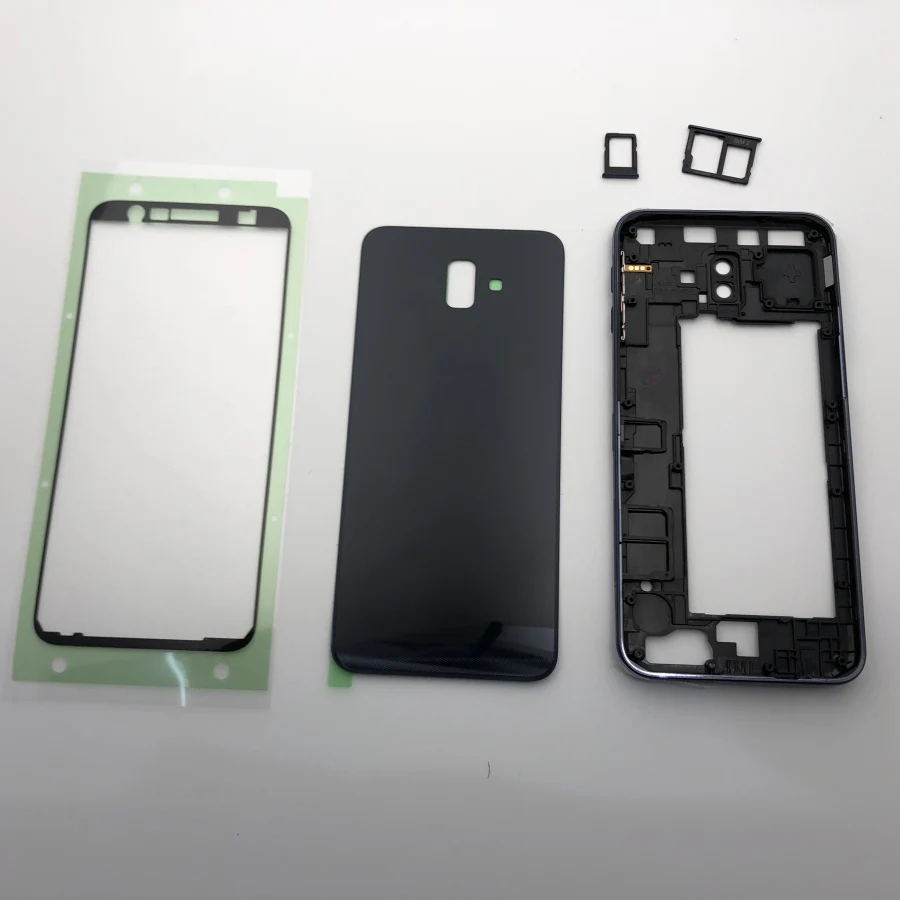 Полный корпус средняя рамка Корпус Корпуса + крышка аккумулятора для Samsung Galaxy J6 Plus