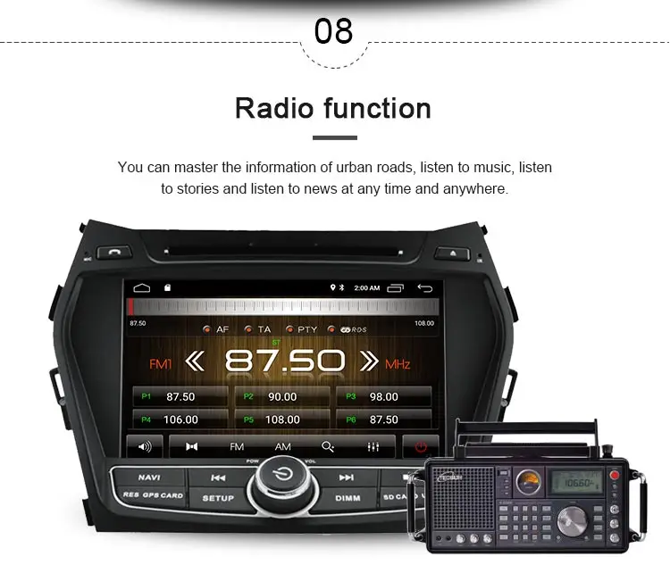 Clearance JDASTON Android 9.1 Car DVD Player For Hyundai IX45/Santa fe 2012 2013 2014 Multimedia GPS Navi 2 Din Car Radio Audio Stereo 9