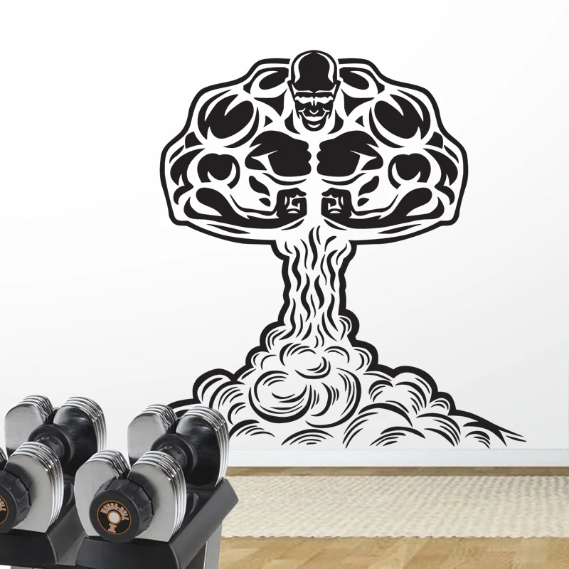 Gym Sticker Fitness Decal Body-building Posters Vinyl Wall Decals Pegatina Quadro Parede Decor Mural Gym Sticker JSL050