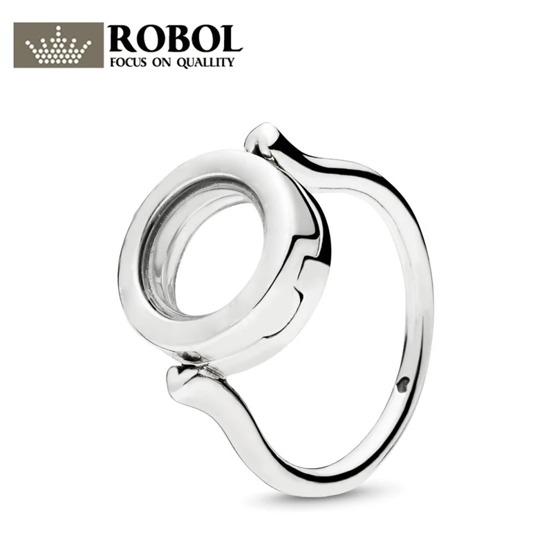 ROBOL высокое качество оригинал 925 серебро мобильный кулон коробка кольцо 197251 индивидуальность микс и матч DIY креативное Кольцо женское