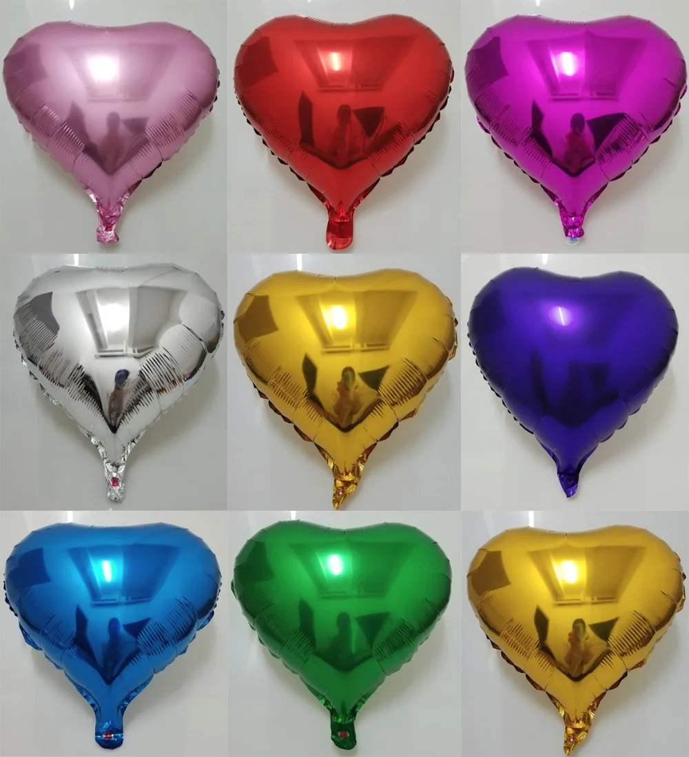 1 шт большие воздушные шары из фольги в форме сердца металлического цвета 18 дюймов для вечерние украшения свадьбы