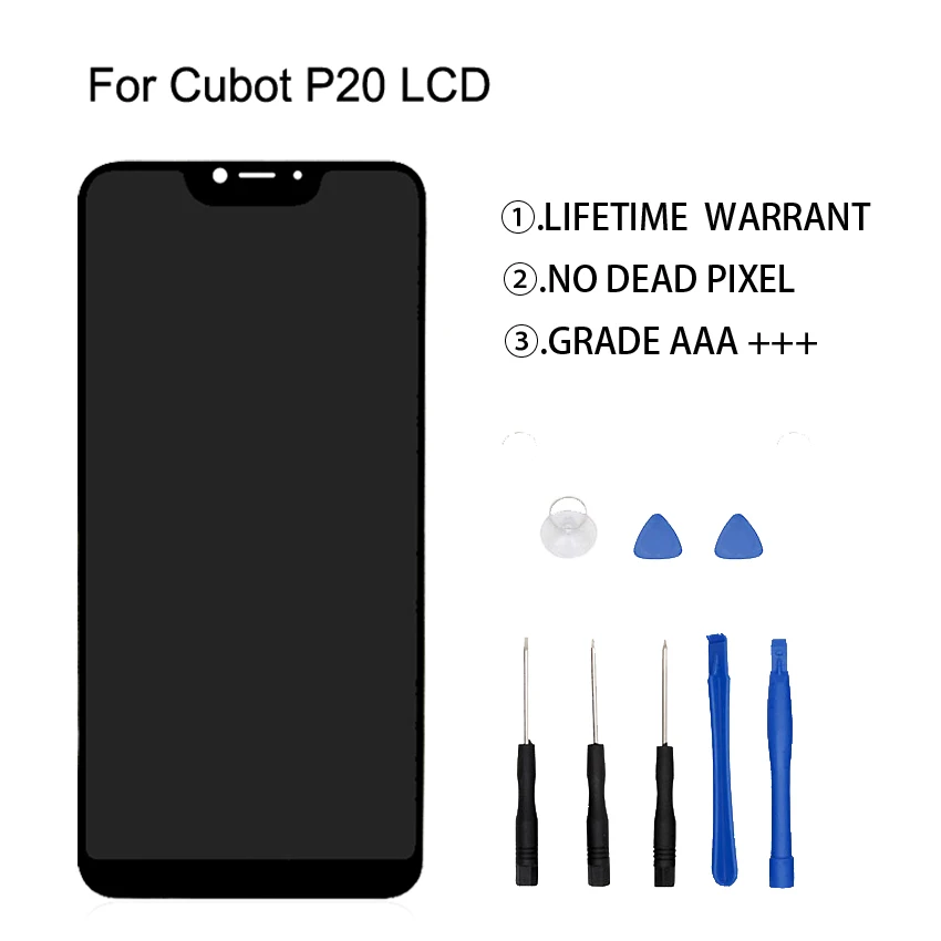 

Tested Original For Cubot P20 LCD Display Touch Screen Digitizer Assembly For Cubot P20 Display Screen LCD Free Tools