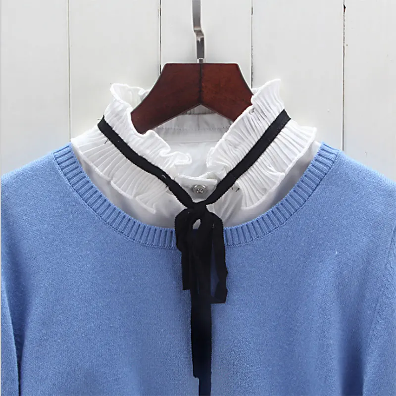 

Shirt Fake Collar Detachable Vintage Lady Shirts False Collars High Neck Blouse Top Sweaters Women Clothes Accessories TH36