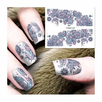 New Fashion Lovely Sweet Water Transfer 3D Grey Cute Cat Nail Art Sticker Full Wraps Manicure Decal DIY 137