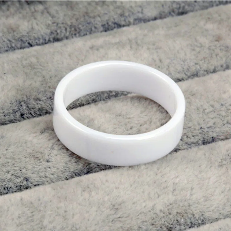 Bamos отражающее черно-белое керамическое кольцо, титановая сталь, парные обещанные кольца для мужчин и женщин, простые обручальные свадебные ювелирные изделия - Цвет основного камня: White