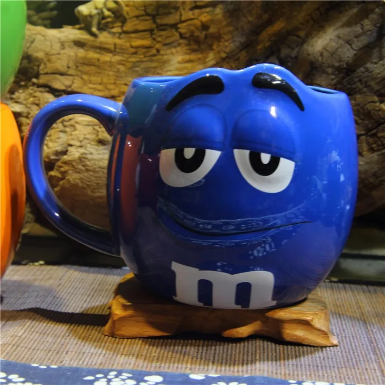 Симпатичные M& M's мм бобы кофе молоко Cupcup керамическая Цветная глазурь фруктового сока чайная чашка блюдце вода чайная чаша Oatmea инструмент для воды