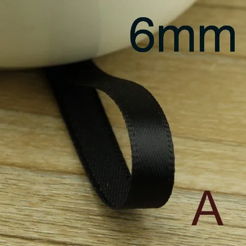 New 6mm Polyester Riband Single Face satin ribbons DIY hair accessories bowknot materials 10Mlot_8