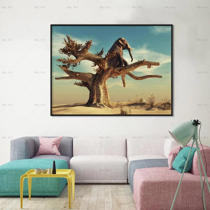Wall Pictures for Living Room Landscape Print Elephant Animal Canvas Painting Art Poster No Frame Wall Pictures for Living Room Landscape Print Elephant Animal Canvas Painting Art Poster No Frame