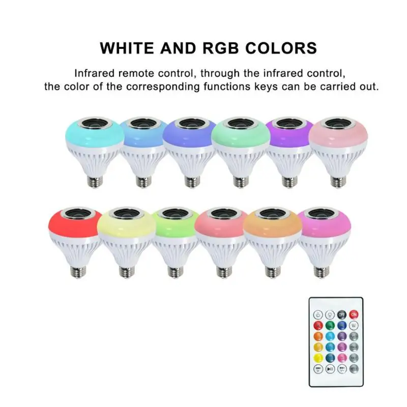 

LED Bulb Lamps E27 Smart Bluetooth Music Remote Control Party Stage Light