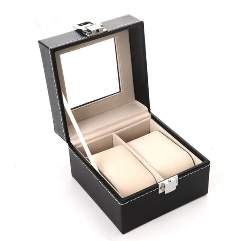 Часы Fanala Box 2/3 сетки черный из искусственной кожи коробка для ювелирных изделий часы Boite Montre Winder Органайзер чехол для хранения часов Дисплей Держатель