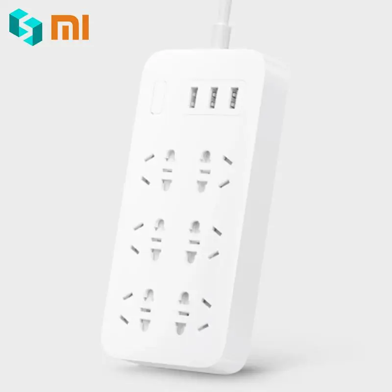 Оригинальная силовая полоса Xiaomi Mijia базовая версия 6 розеток С 3 5 в 2 1 А быстрая
