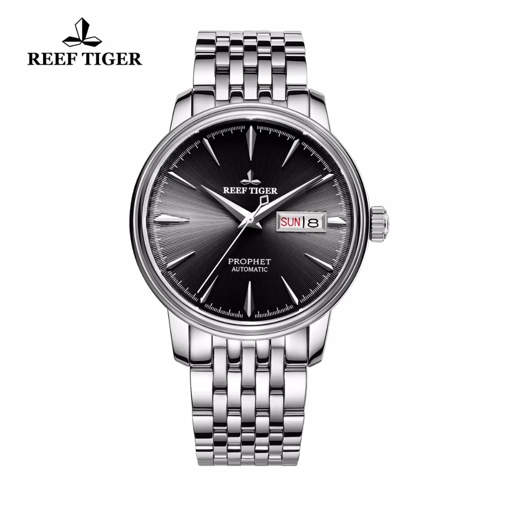 

Reef Tiger/RT Dress Watches with Date Day Full Stainless Steel Watch Automatic Watches RGA8236
