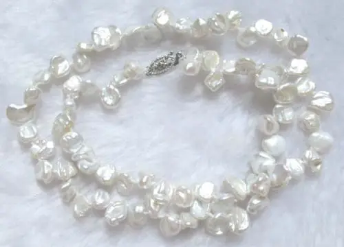 

Miss charm Jew.623 necklace white freshwater pearl 8mm keishi biwa beads (A0325)