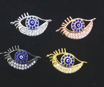 

Assroted Micro Pave Cubic Zirconia Connector, Pave Diamond CZ Pendant Evil eyes Hamsa Square Jewelry Link for Necklace 6pcs 16-3