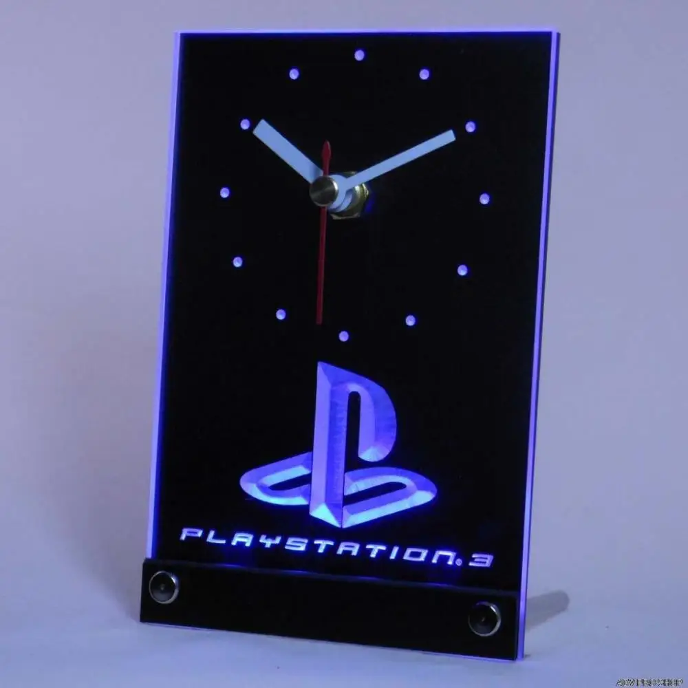

tnc0193 Playstation PS3 Game Room Table Desk 3D LED Clock