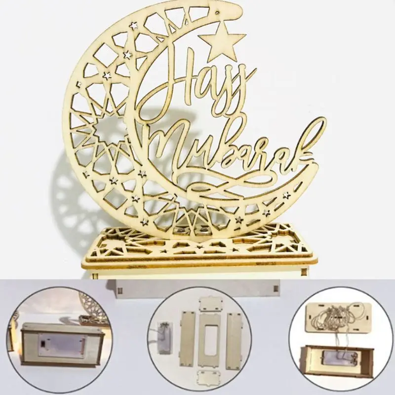 Новый LED Eid Al Adha Mubarak Декор Moon Star Islam hajj подвесная тарелка с украшением для