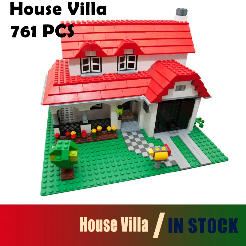 

Compatible Model building blocks Creative Series 4956 24027 761pcs American Style House Villa bricks toys for children